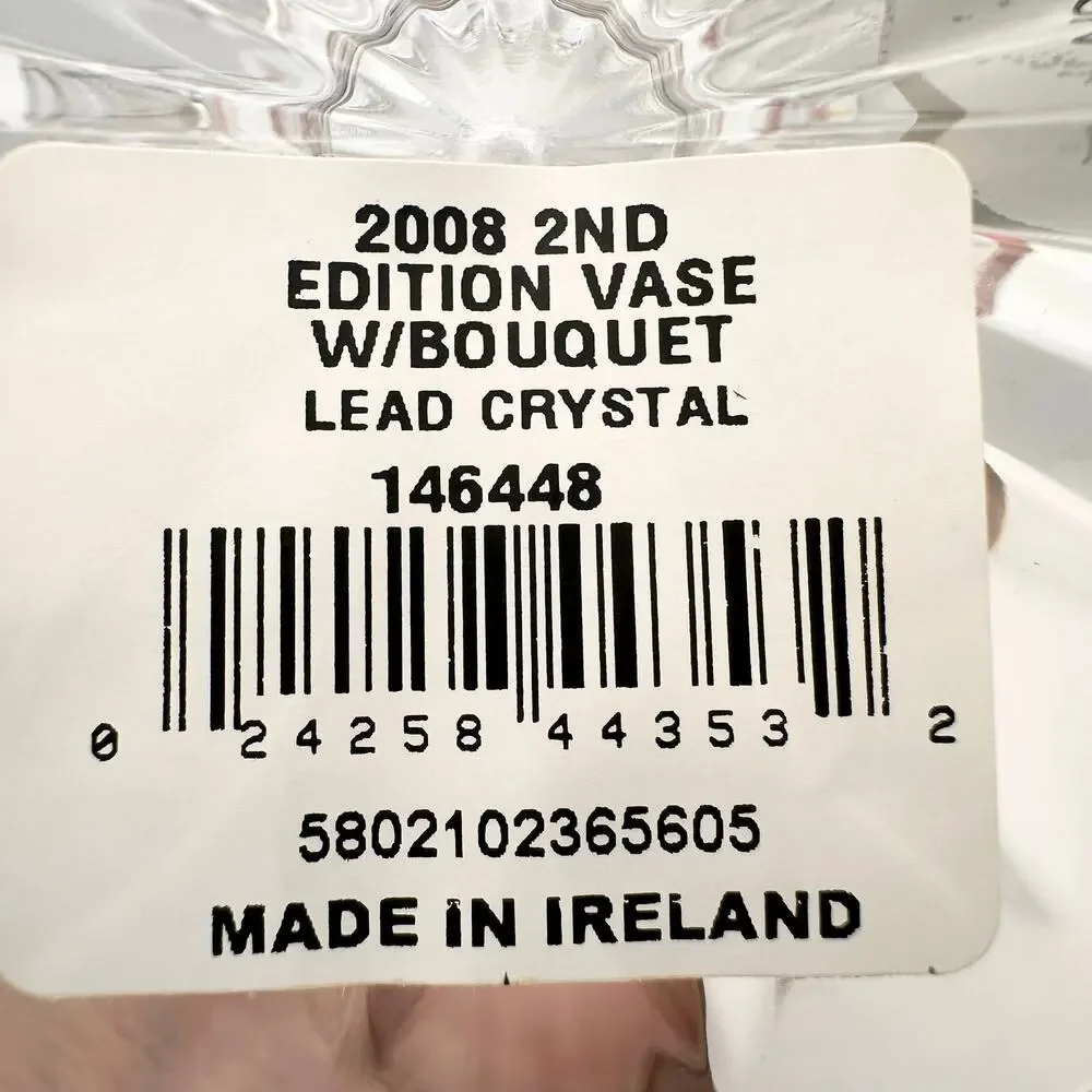 Waterford NIB 2008 2nd Edition Lead Crystal Mother's Day Bud Vase Ireland 146448